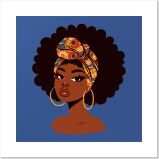 Afrocentric Woman With Afro Hair Posters and Art